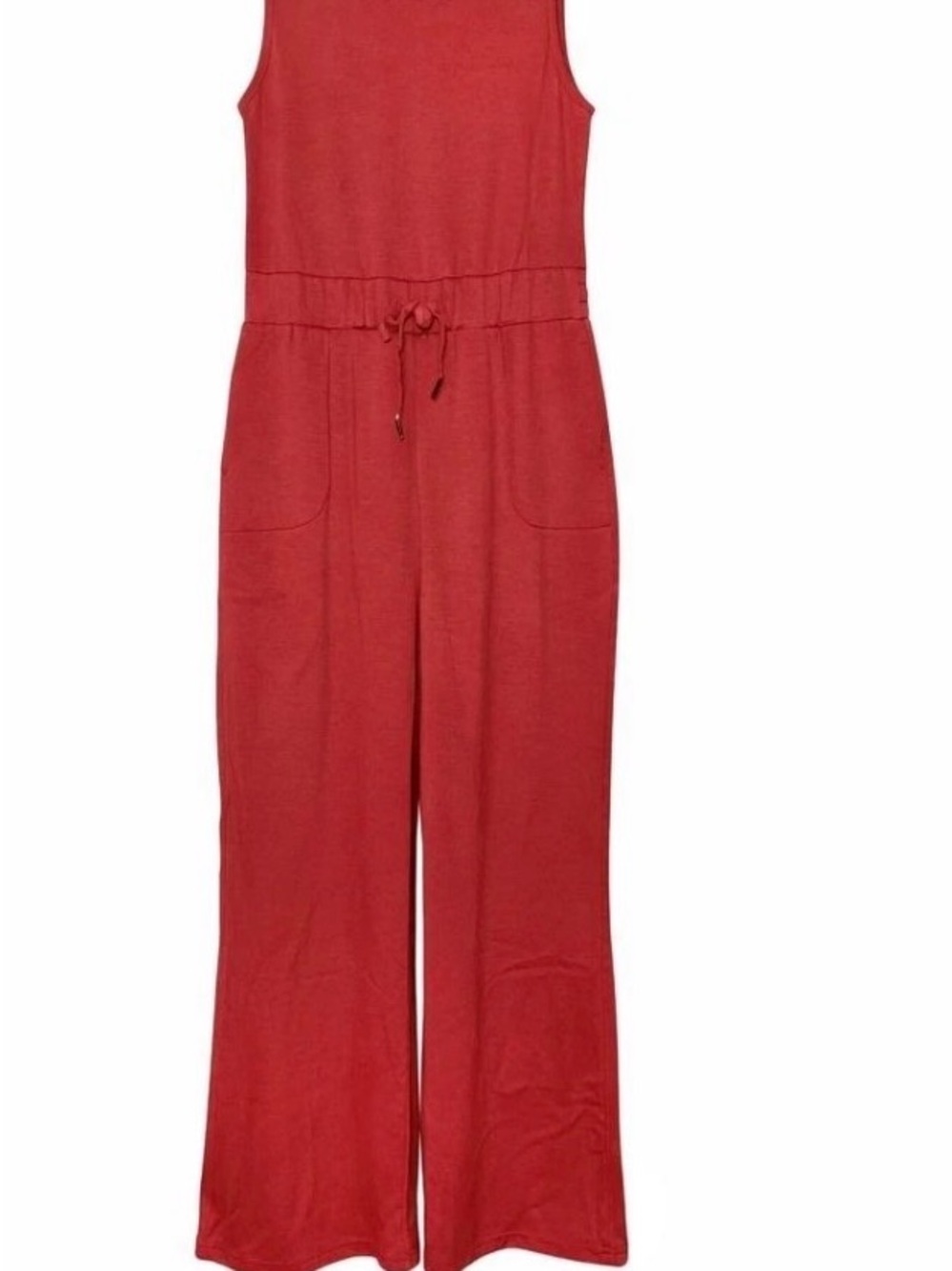 Lularoe Sleeveless brick colored Knit Jumpsuit with Drawstring Waist nwt large